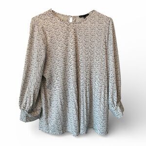 Adrianna Papell Black and White Patterned Blouse